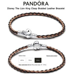 Pandora Disney Lion King Braided Leather Bracelet - Black and Brown